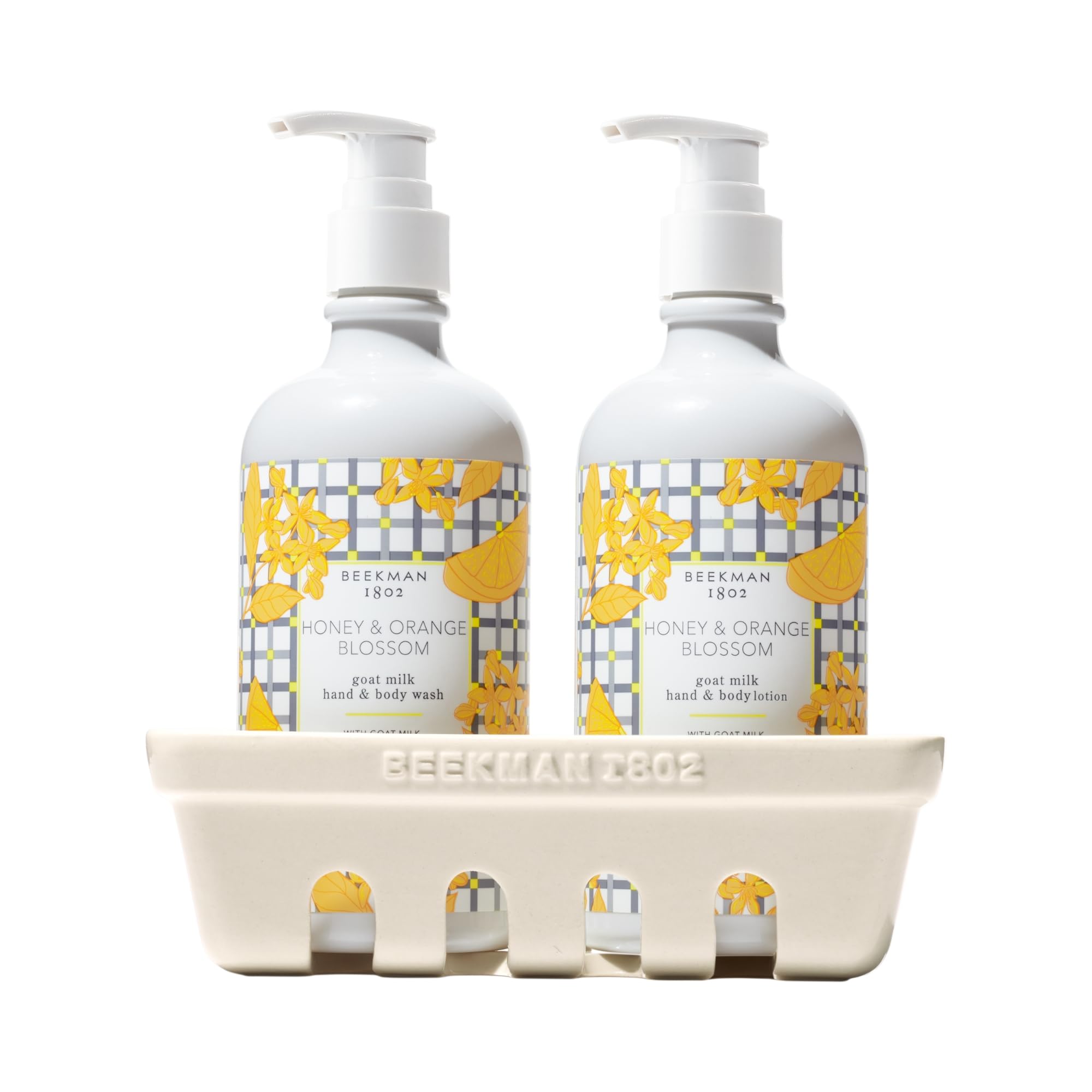 Amazon.com : Beekman 1802 Hand Wash & Lotion Ceramic Caddy Set